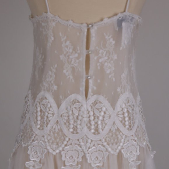 🌺 Vtg Jessica McClintock White Bridal Lace Nightgown Negligee Victorian Dress S - Picture 14 of 15